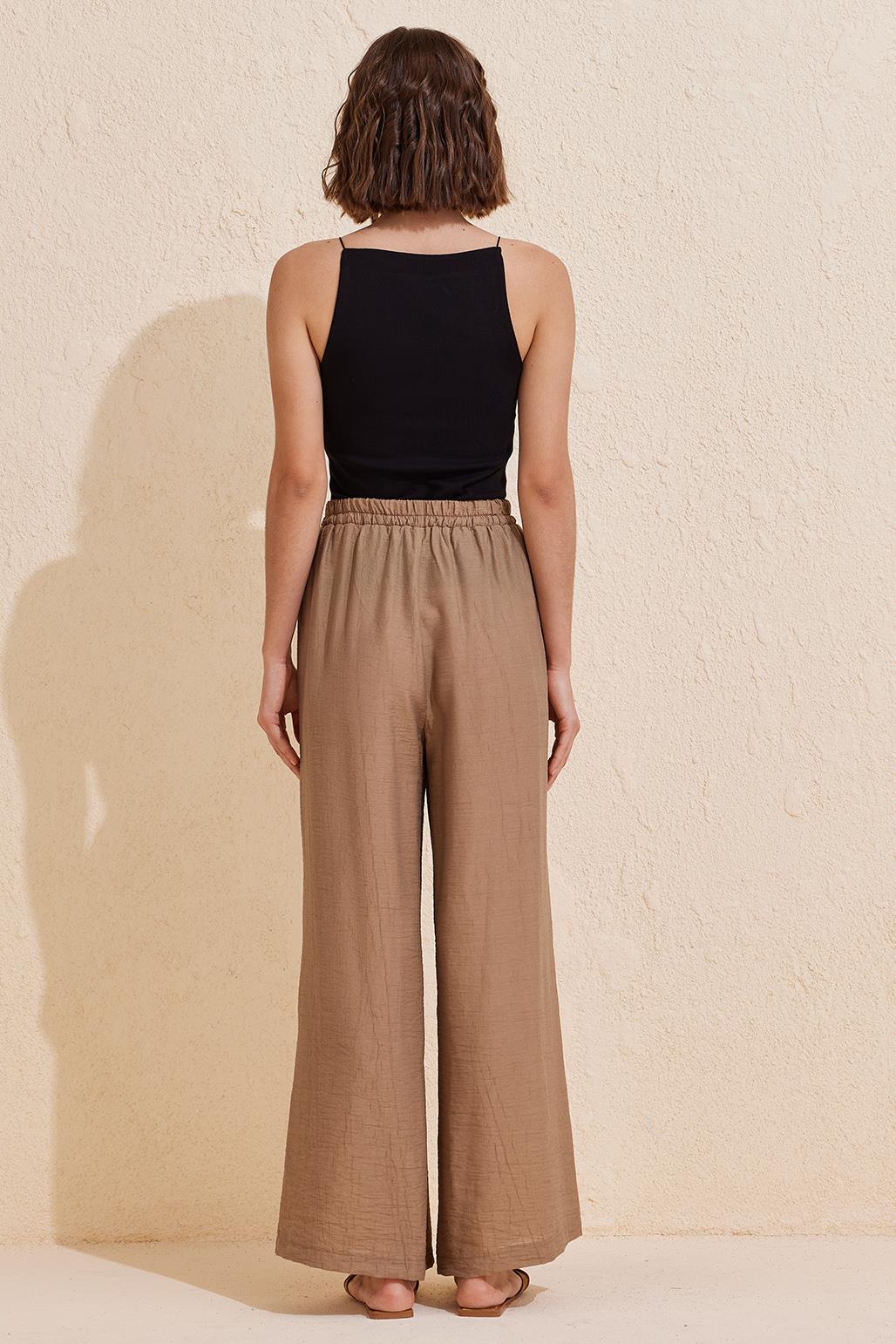 Ağaç Kabuğu Bol Pantolon Toprak