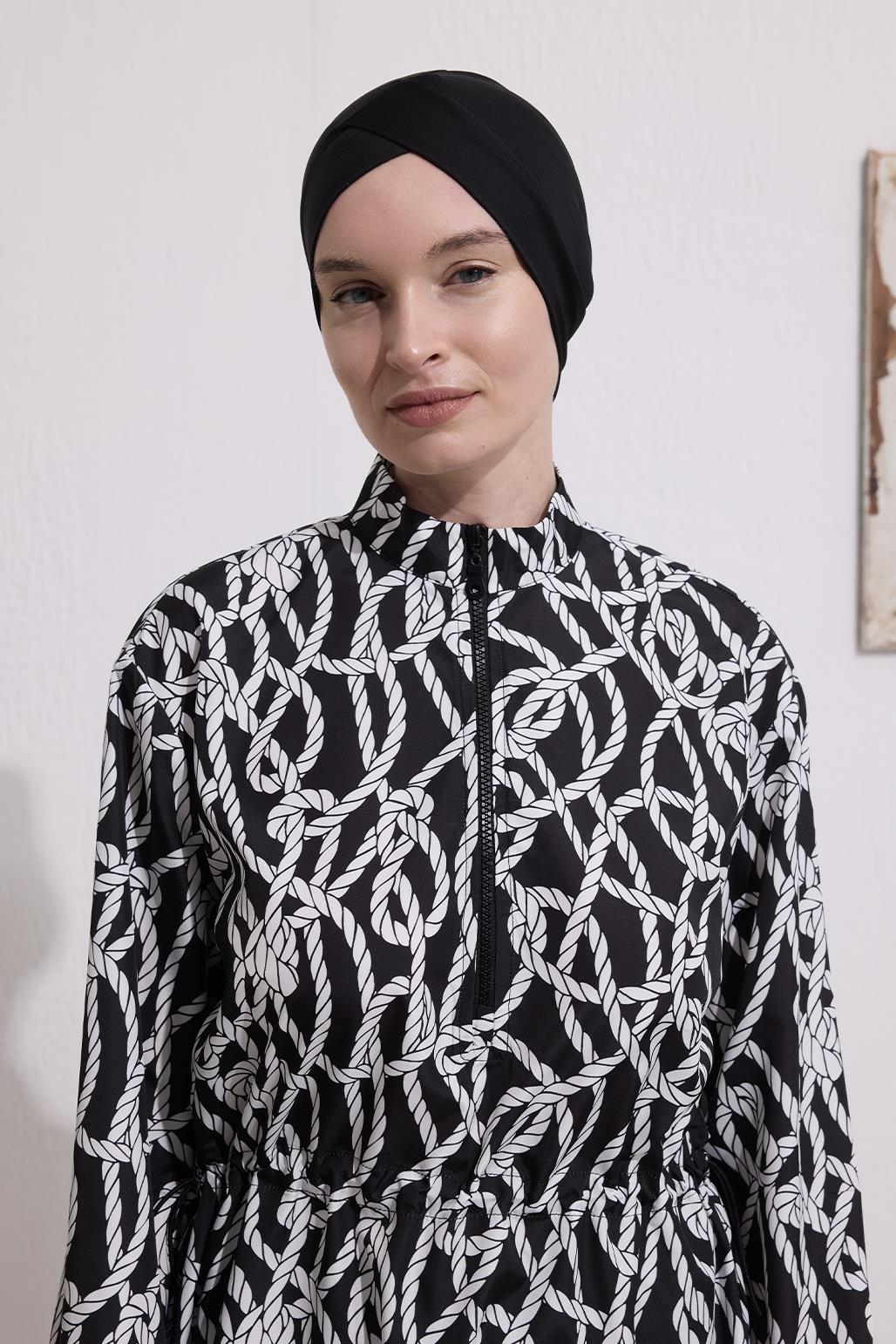 Çapraz Yüzücü Bone Siyah