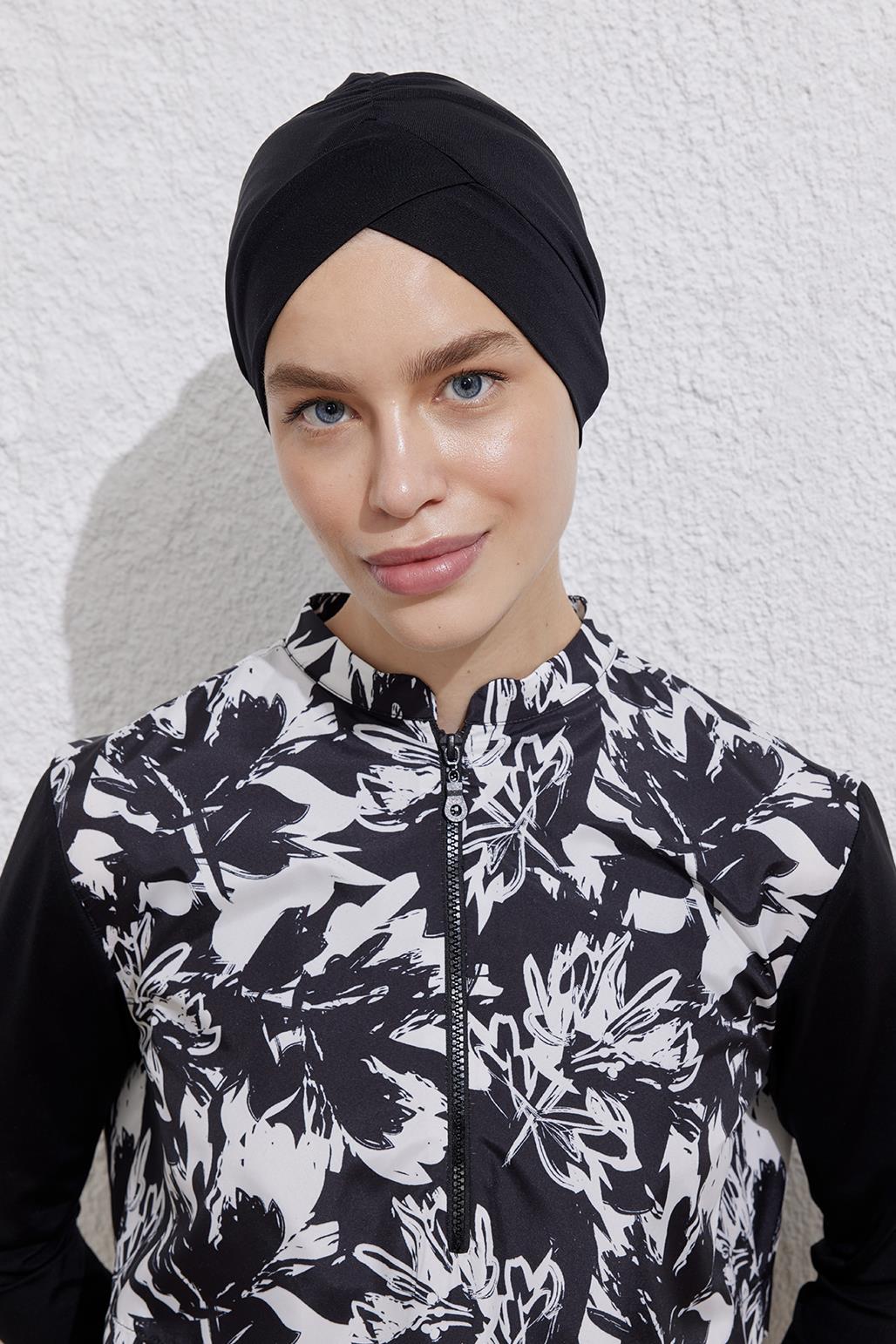 Polyamid Kumaş Siyah Yüzücü Bone