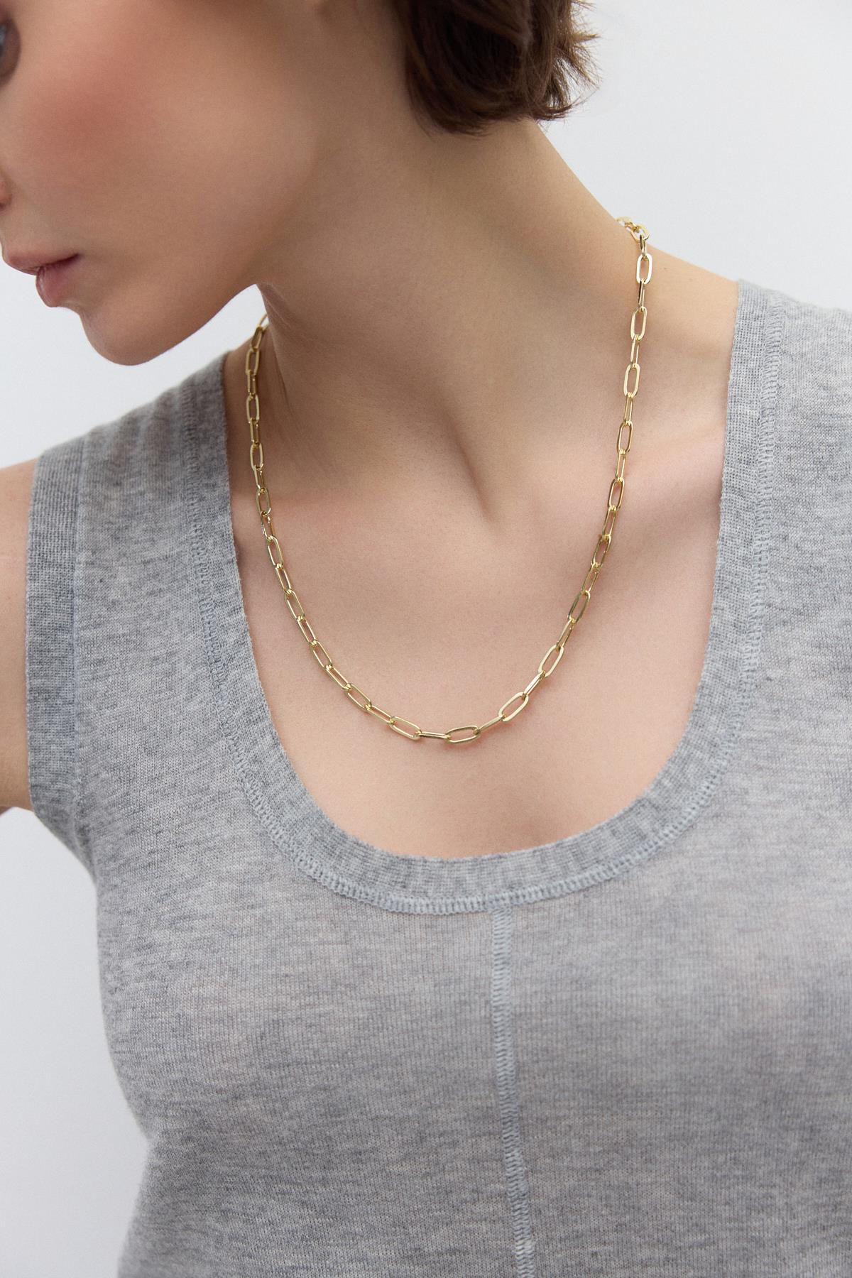 Chain Lumi Uzun Kolye Gold