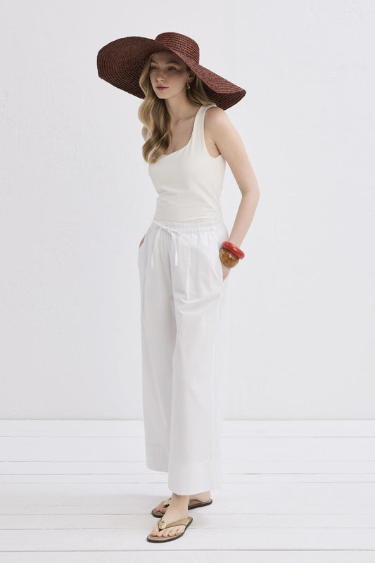 Doren Keten Pantolon Ekru