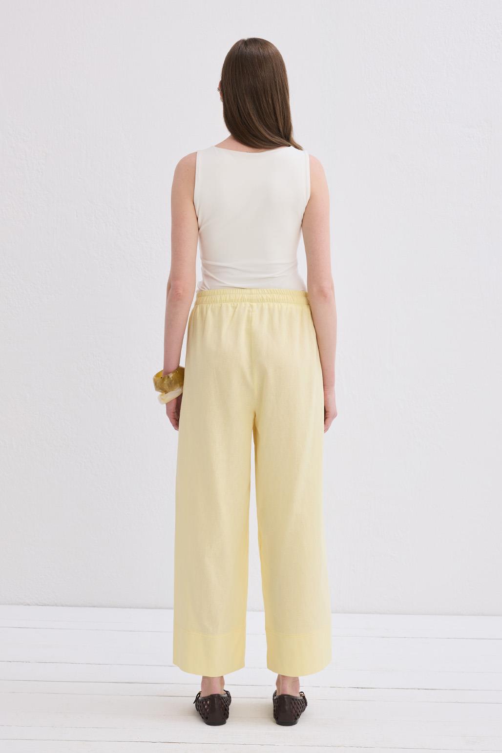Doren Keten Pantolon Limon Sarısı