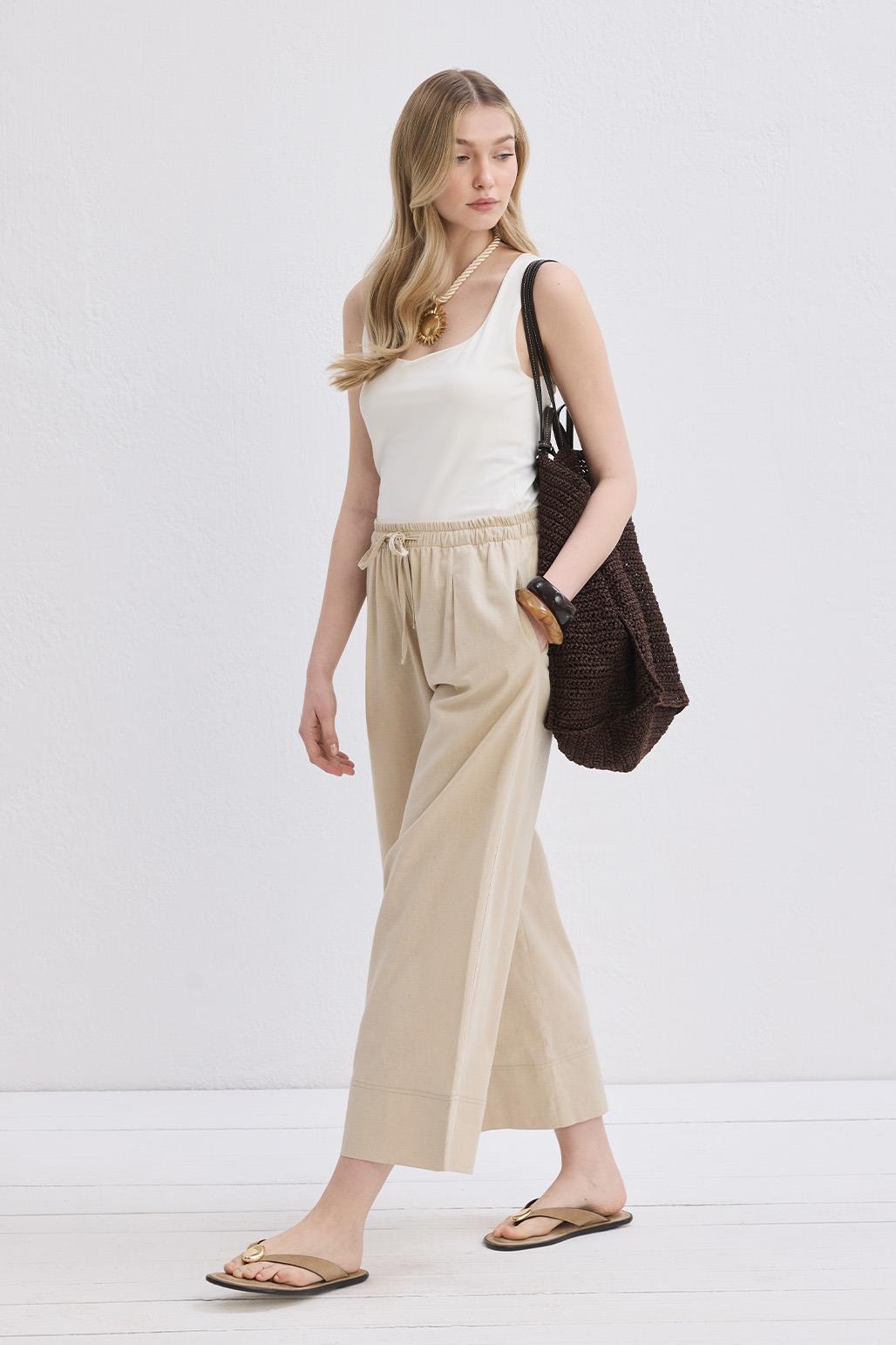 Doren Keten Pantolon Naturel