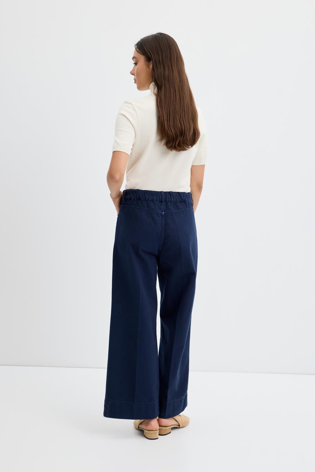 Double Paça Gabardin Pantolon Lacivert