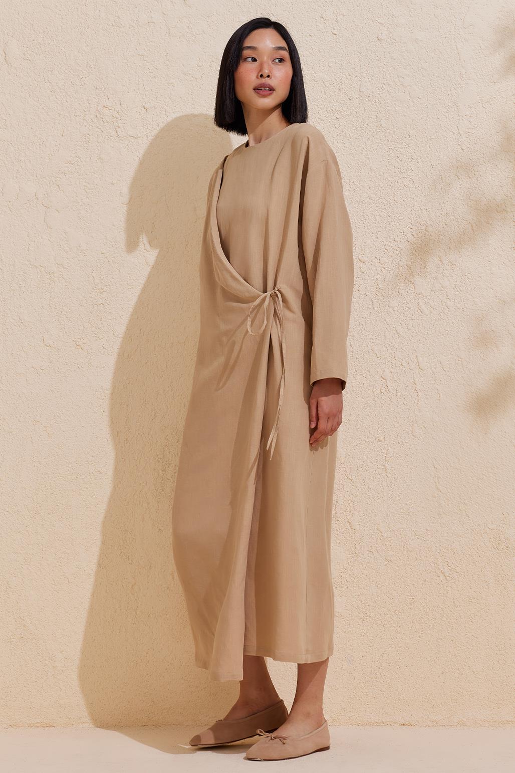 Evan Anvelop Keten Elbise Safari