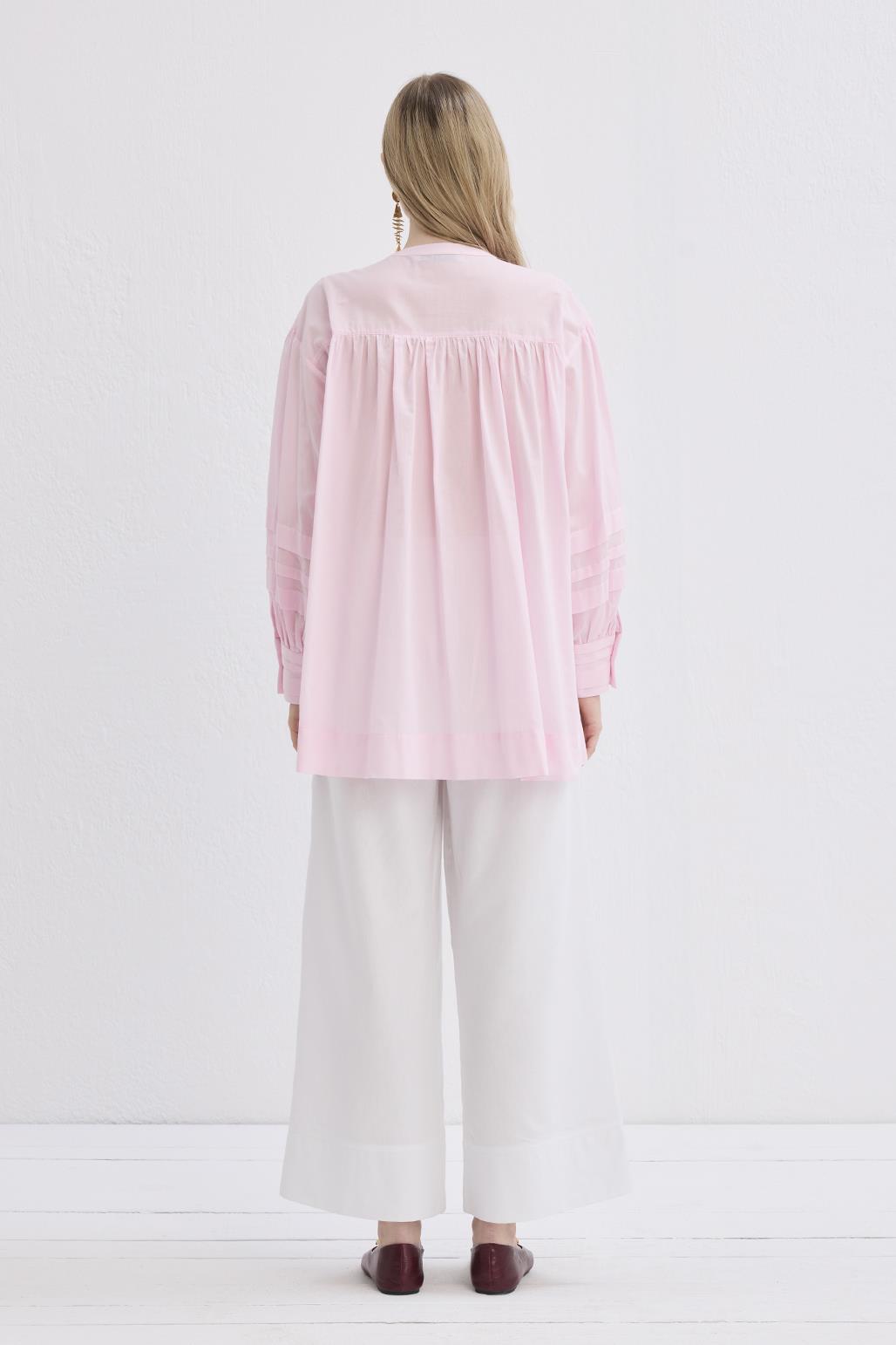 Henri Vual Nervürlü Gömlek Pembe