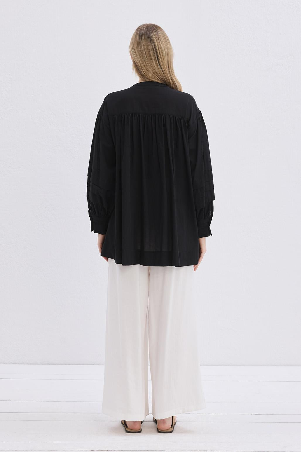 Henri Vual Nervürlü Gömlek Siyah