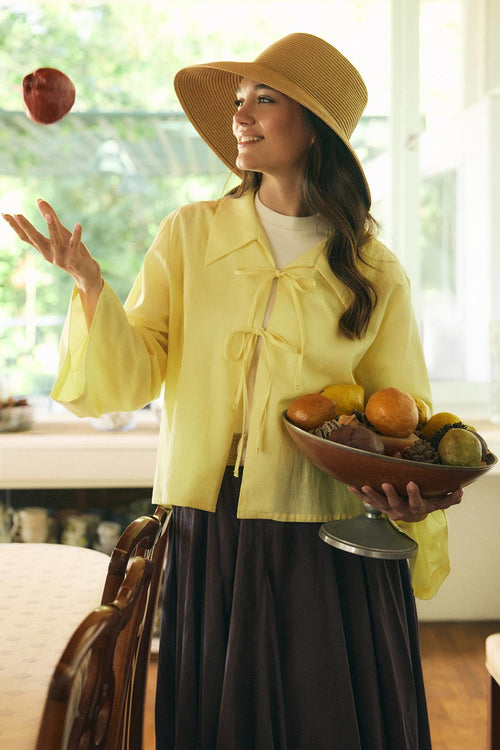 İsabel Yakalı Bağlamalı Gömlek Sarı