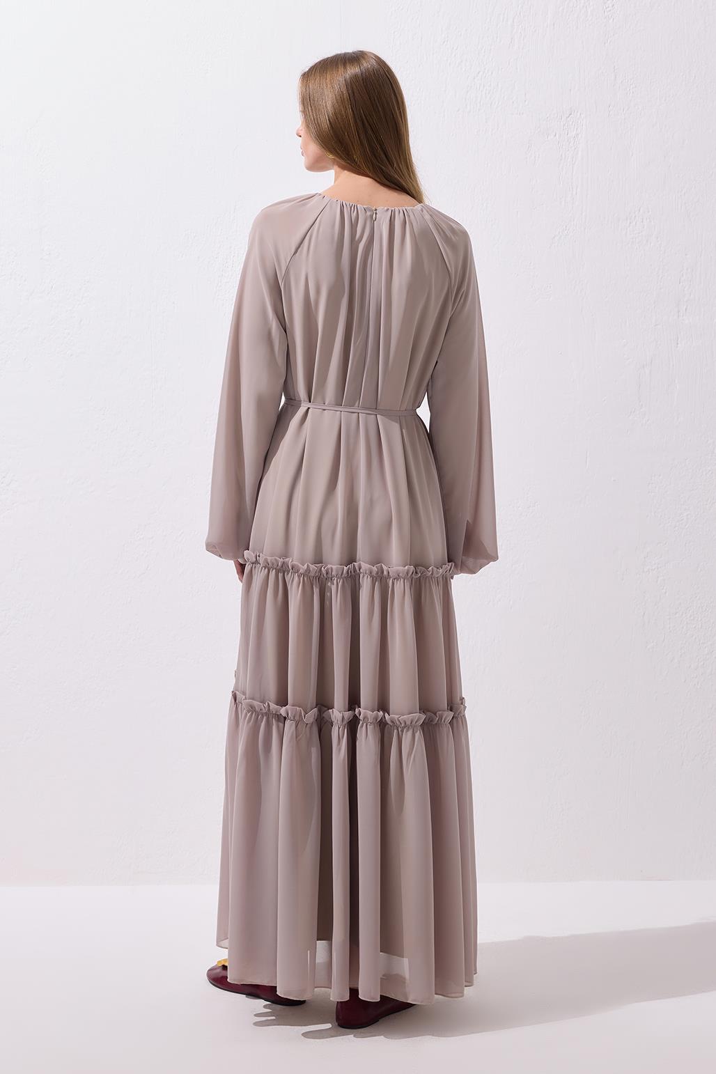 Uzun Vizon Renkli Elbise