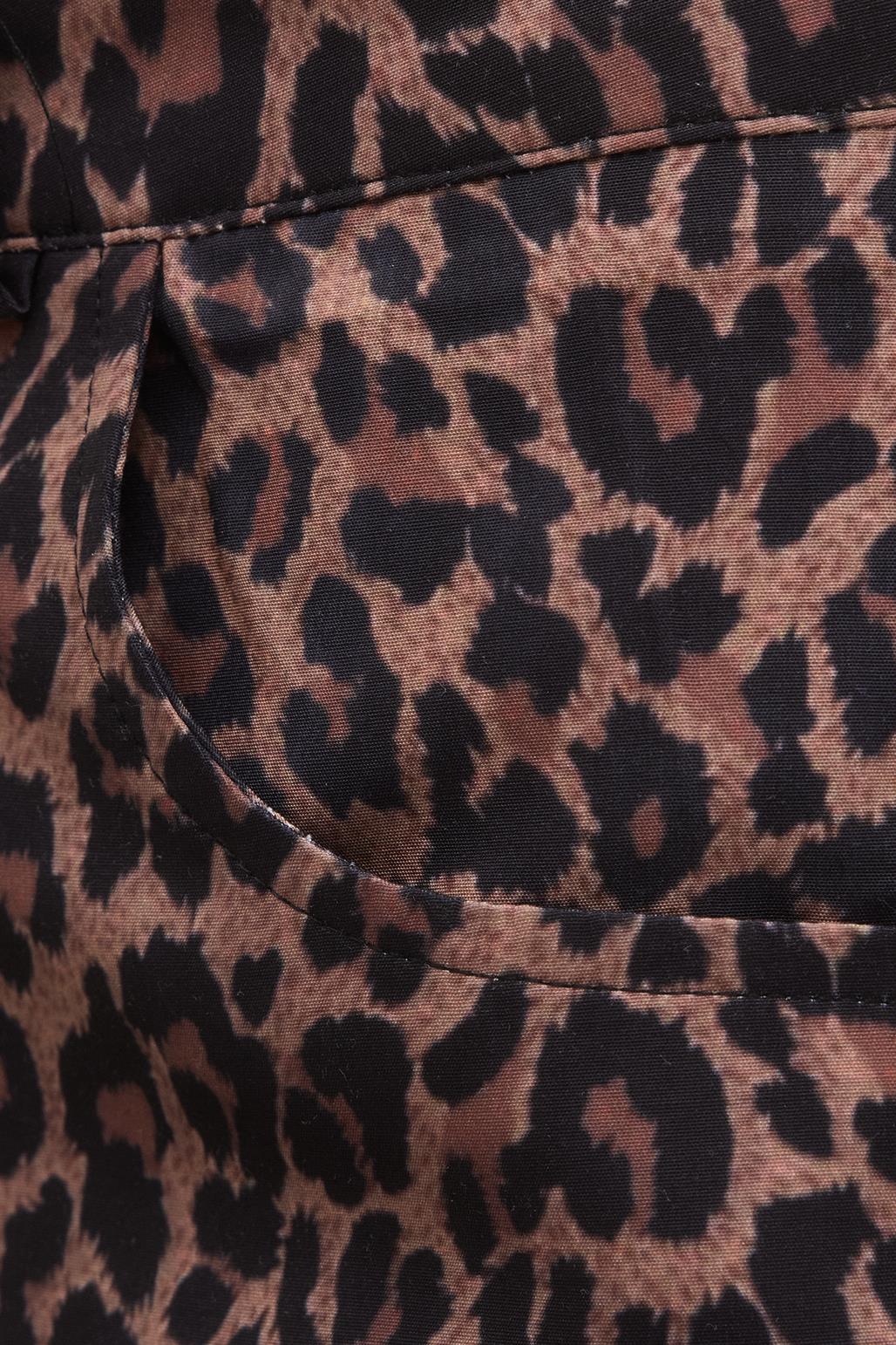 Desenli Düz Kesim Pantolon Leopar