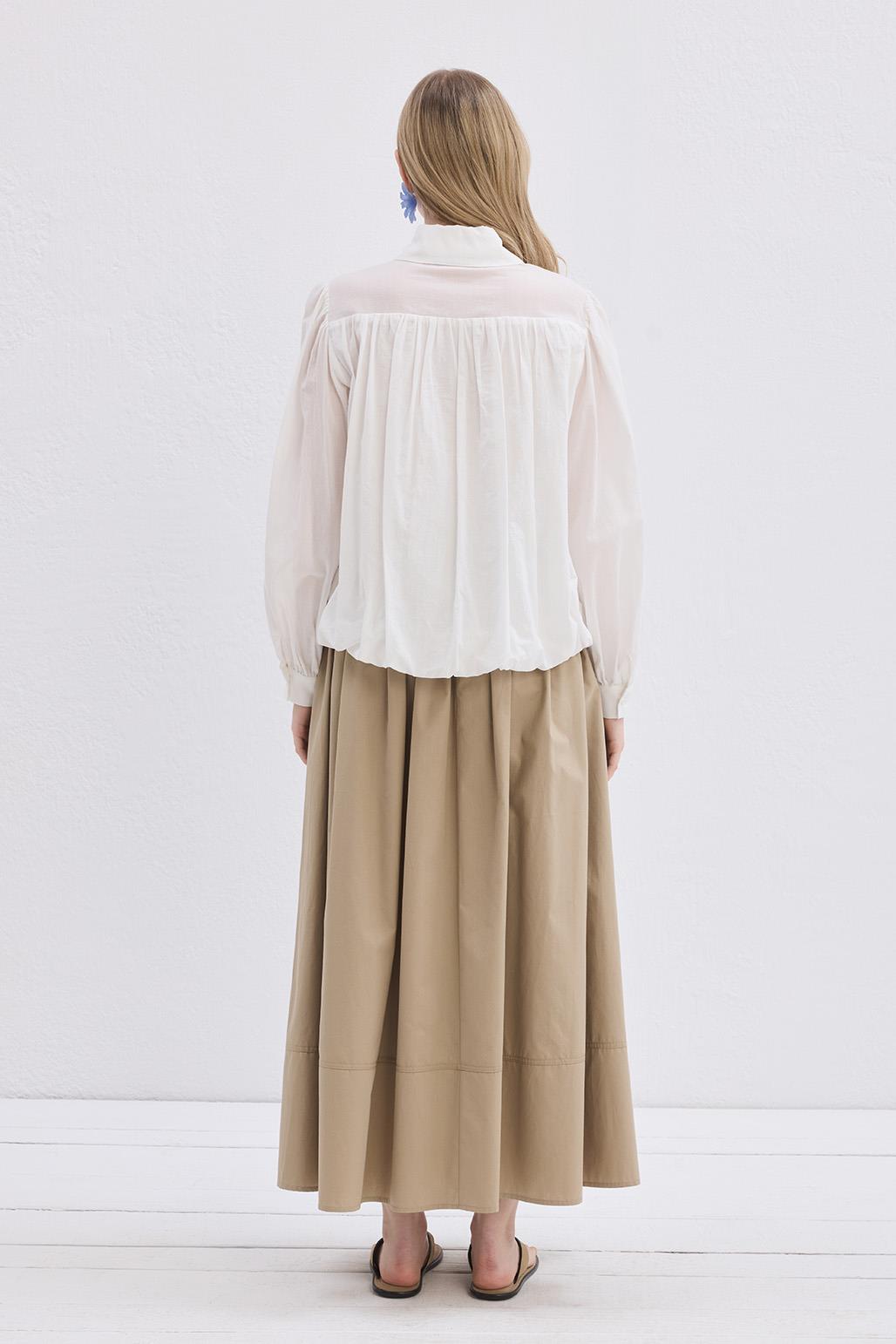 Lora Vual Gömlek Ekru