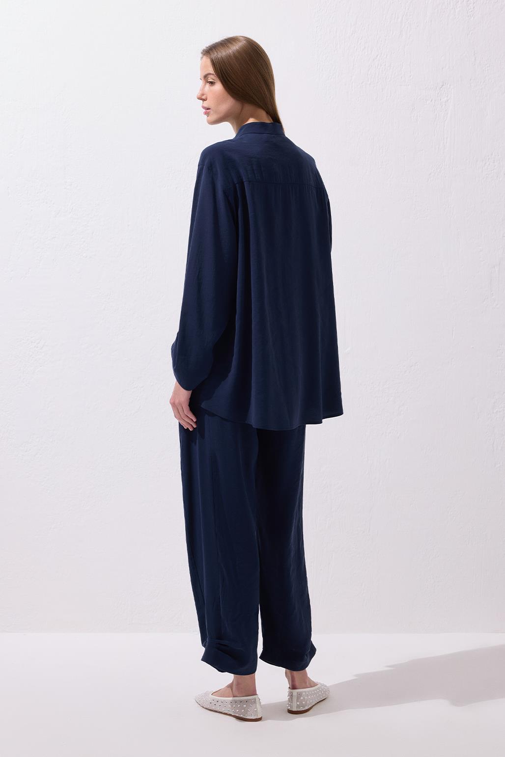Merly Gömlek Pantolon Takım Lacivert