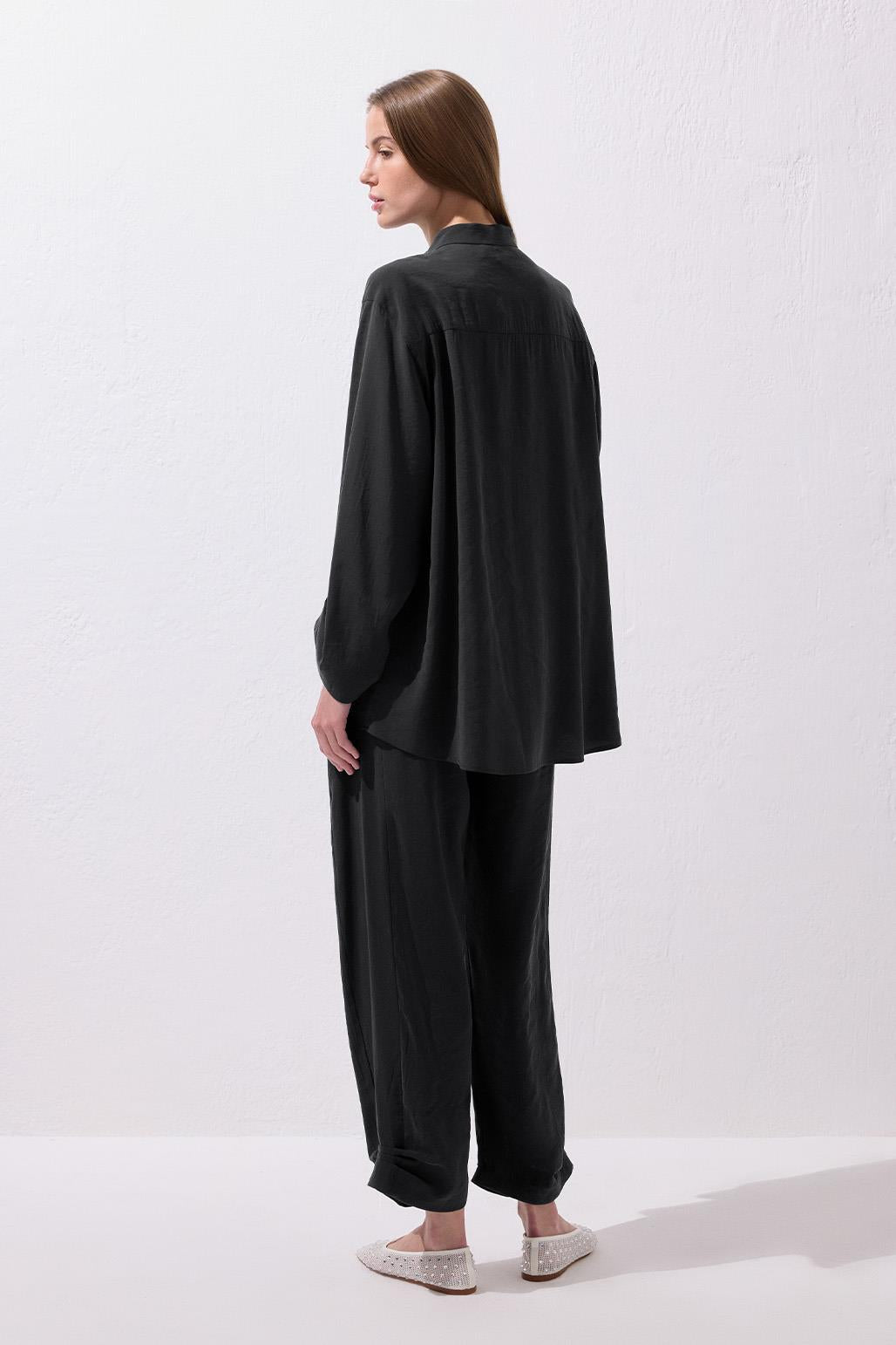 Merly Gömlek Pantolon Takım Siyah