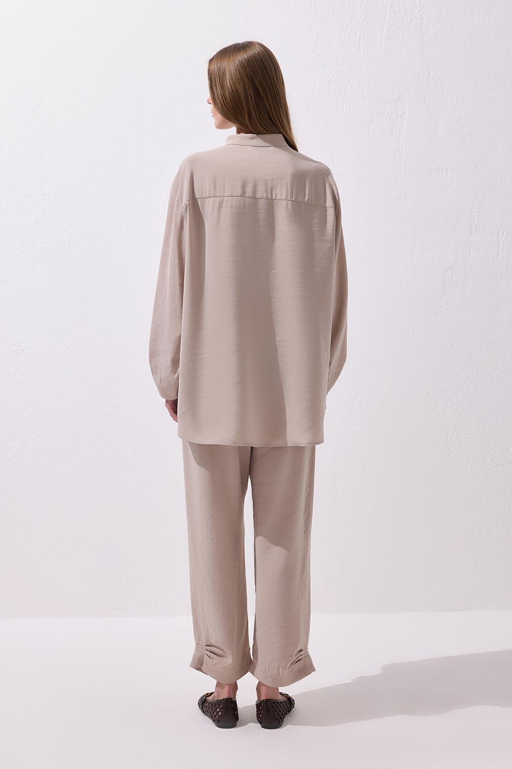 Merly Gömlek Pantolon Takım Taş