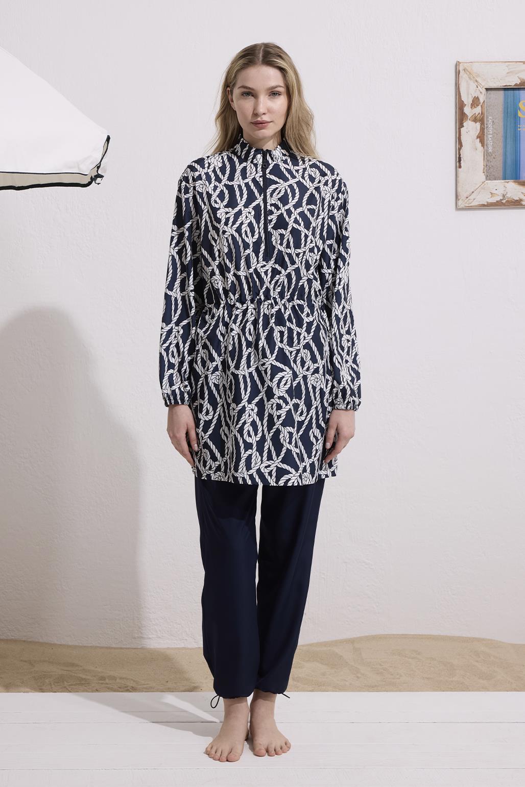 Paraşüt Kumaş Desenli Mayo Takımı