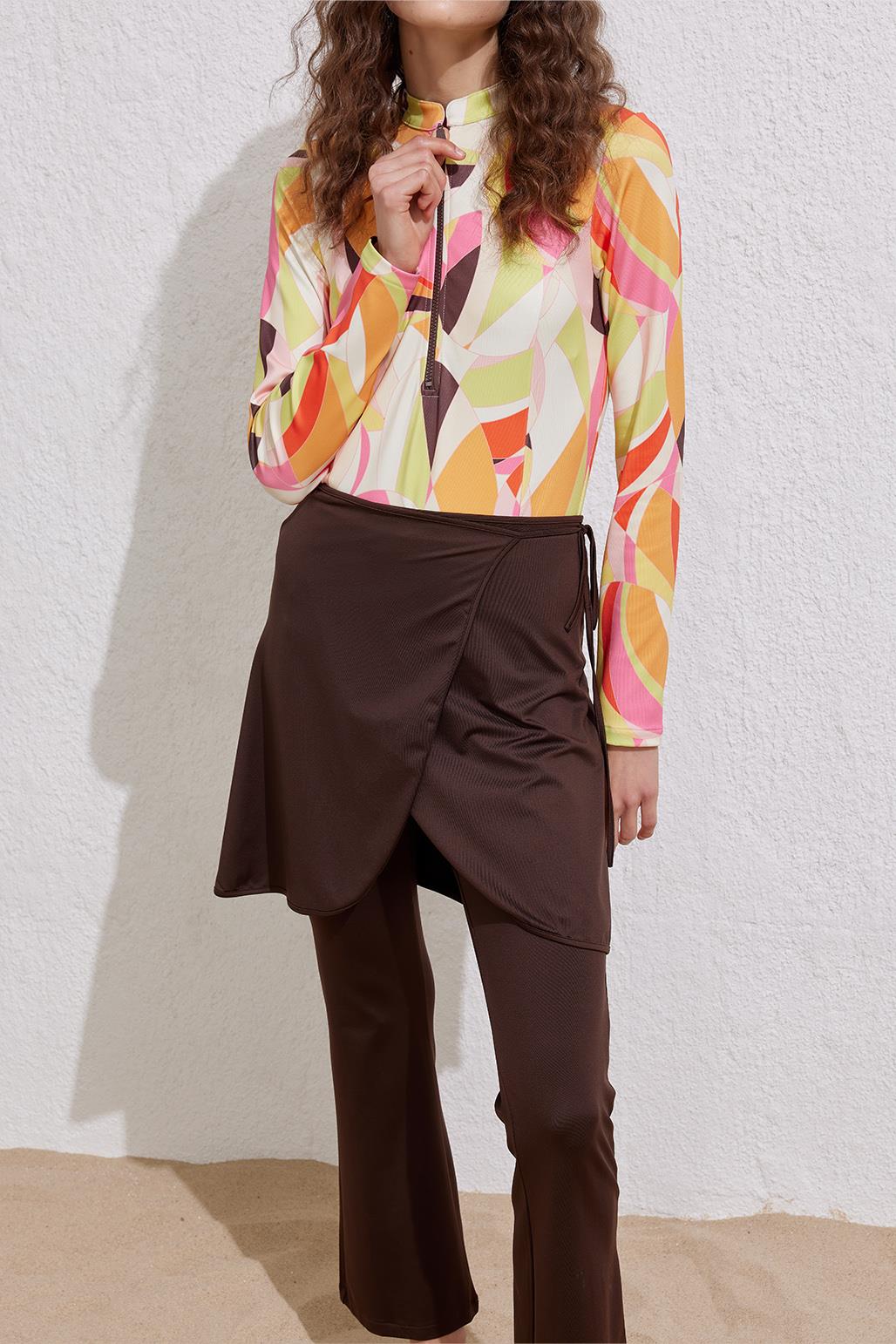 Tesettür Mayo Pantolon Kahve