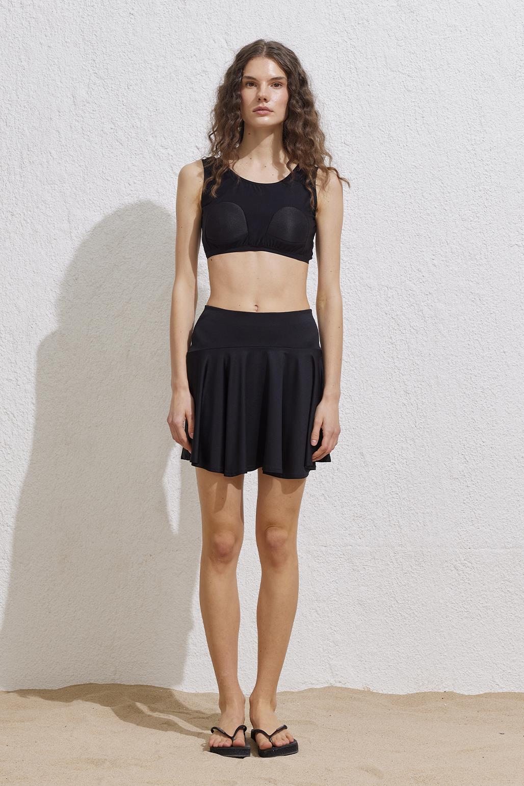 Siyah Tesettür Mayo Tenisçi Etek Modeli