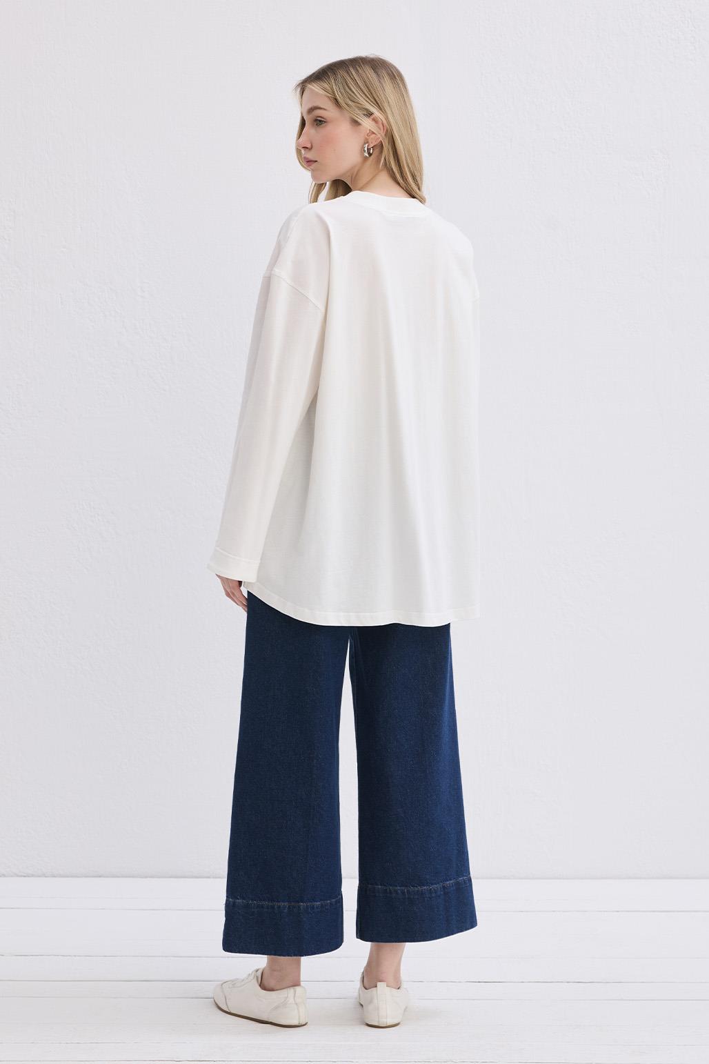 Vanille Pamuk Bluz Ekru