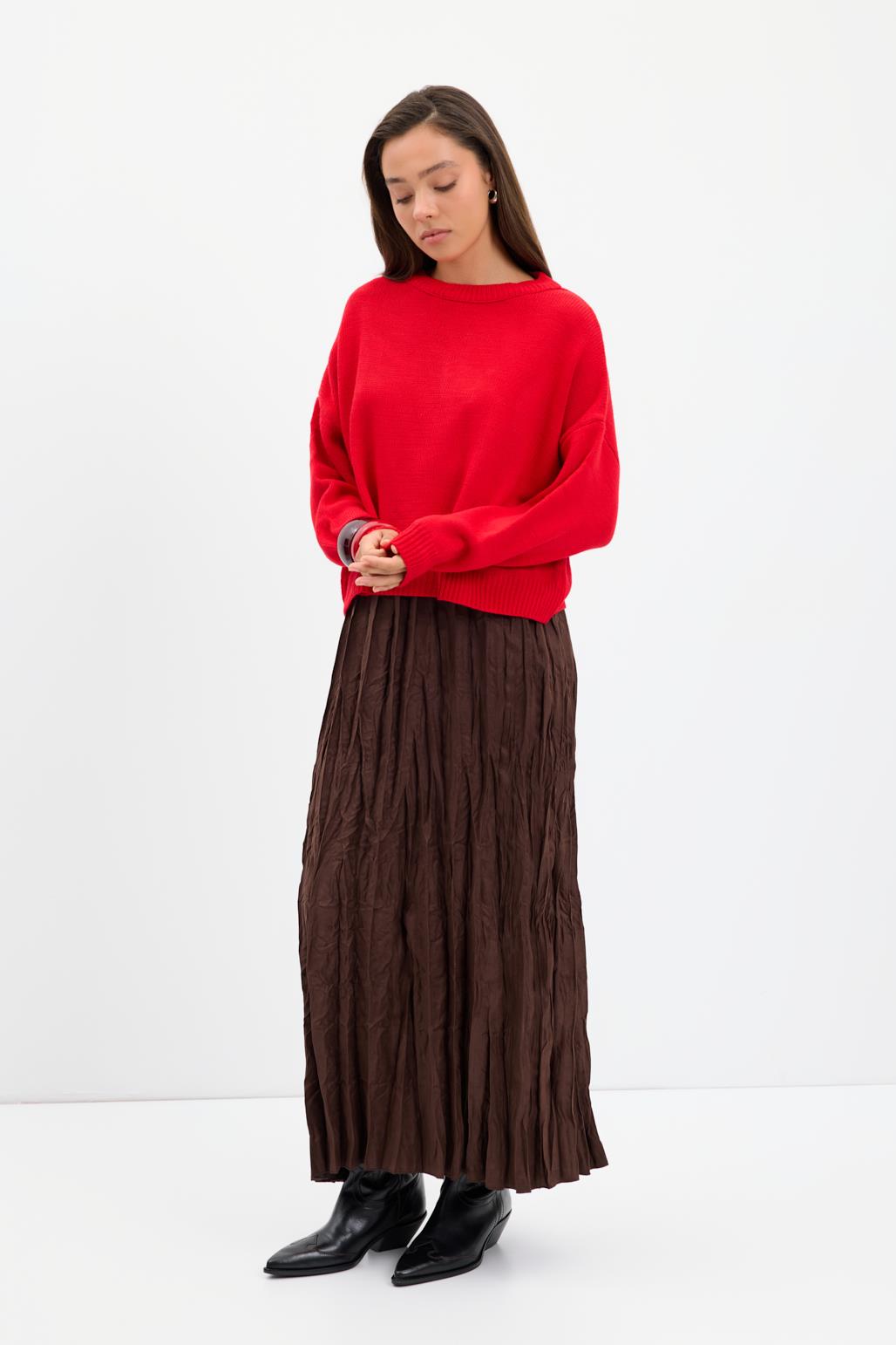 Basic Triko Kazak Kırmızı