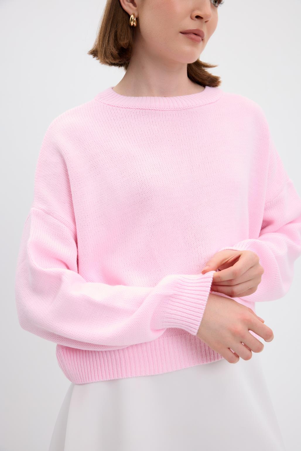 Basic Triko Kazak Pembe