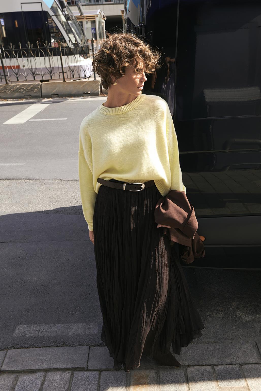 Basic Triko Kazak Sarı