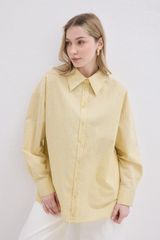 Butter Yellow Çizgili Gömlek