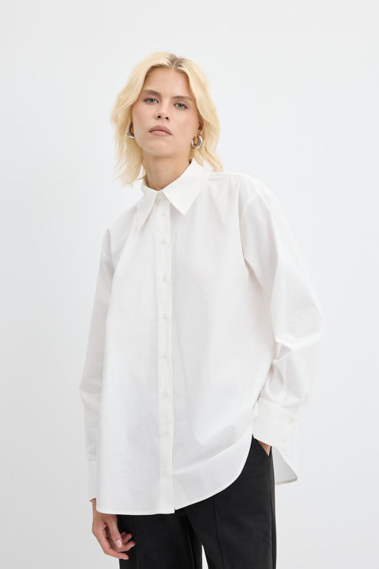 Cotton Basic Gömlek Ekru