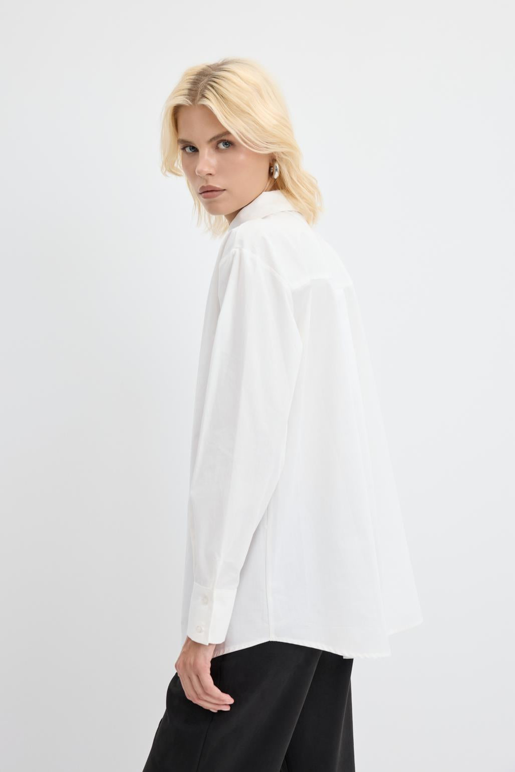 Cotton Basic Gömlek Ekru