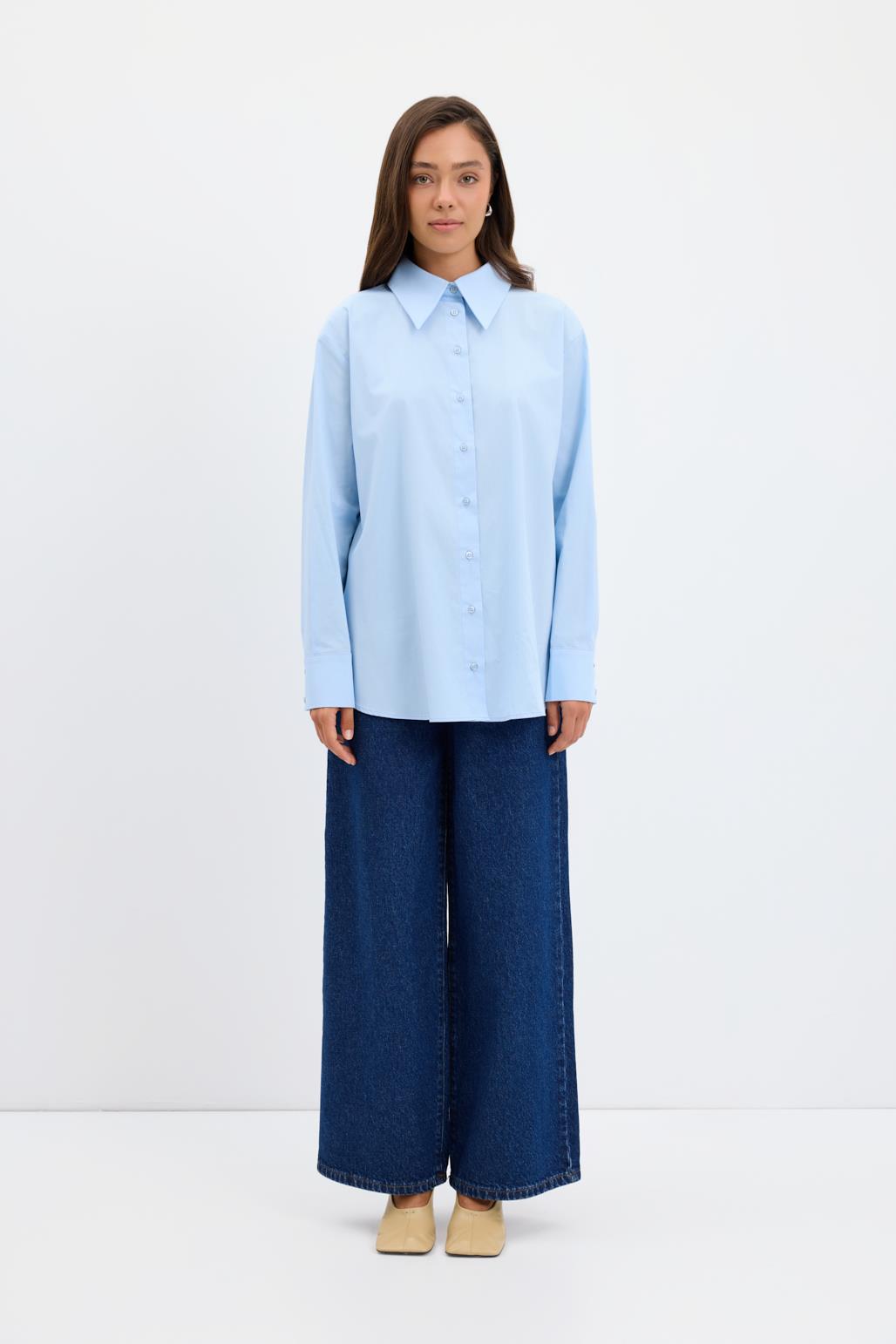 Cotton Basic Gömlek Mavi