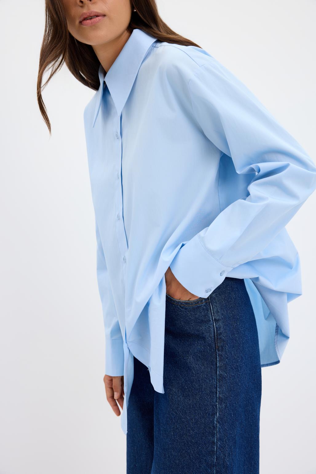 Cotton Basic Gömlek Mavi