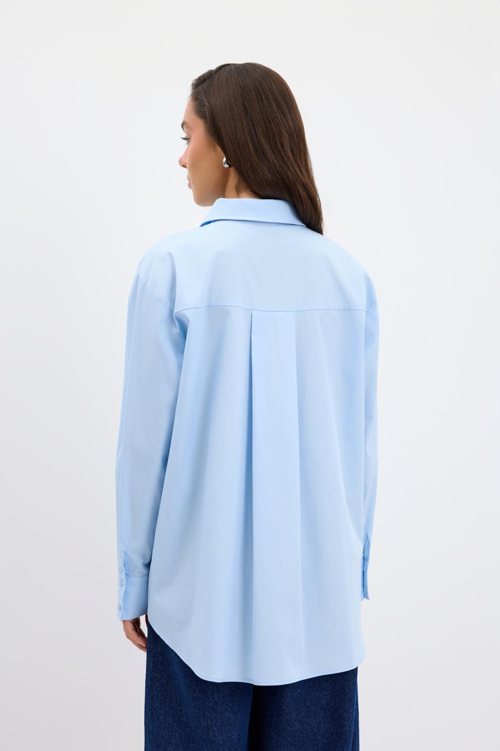 Cotton Basic Gömlek Mavi