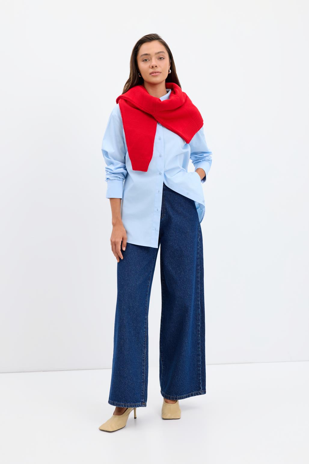 Cotton Basic Gömlek Mavi