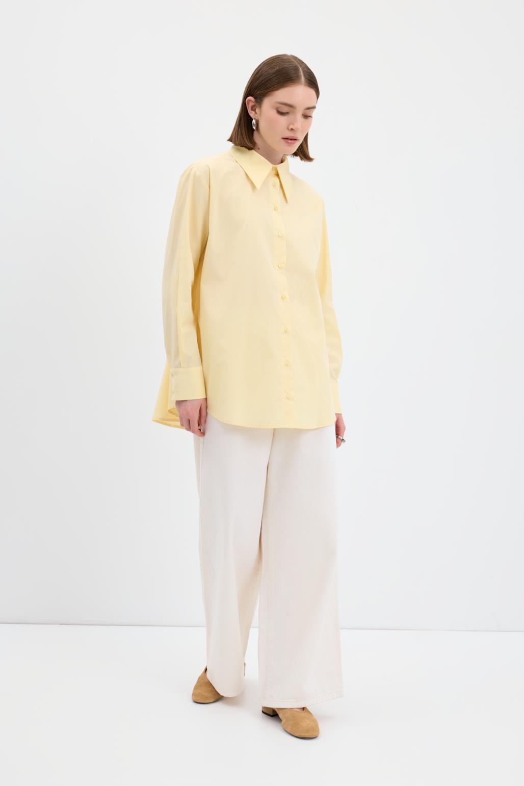 Cotton Basic Gömlek Sarı