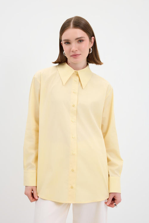Cotton Basic Gömlek Sarı