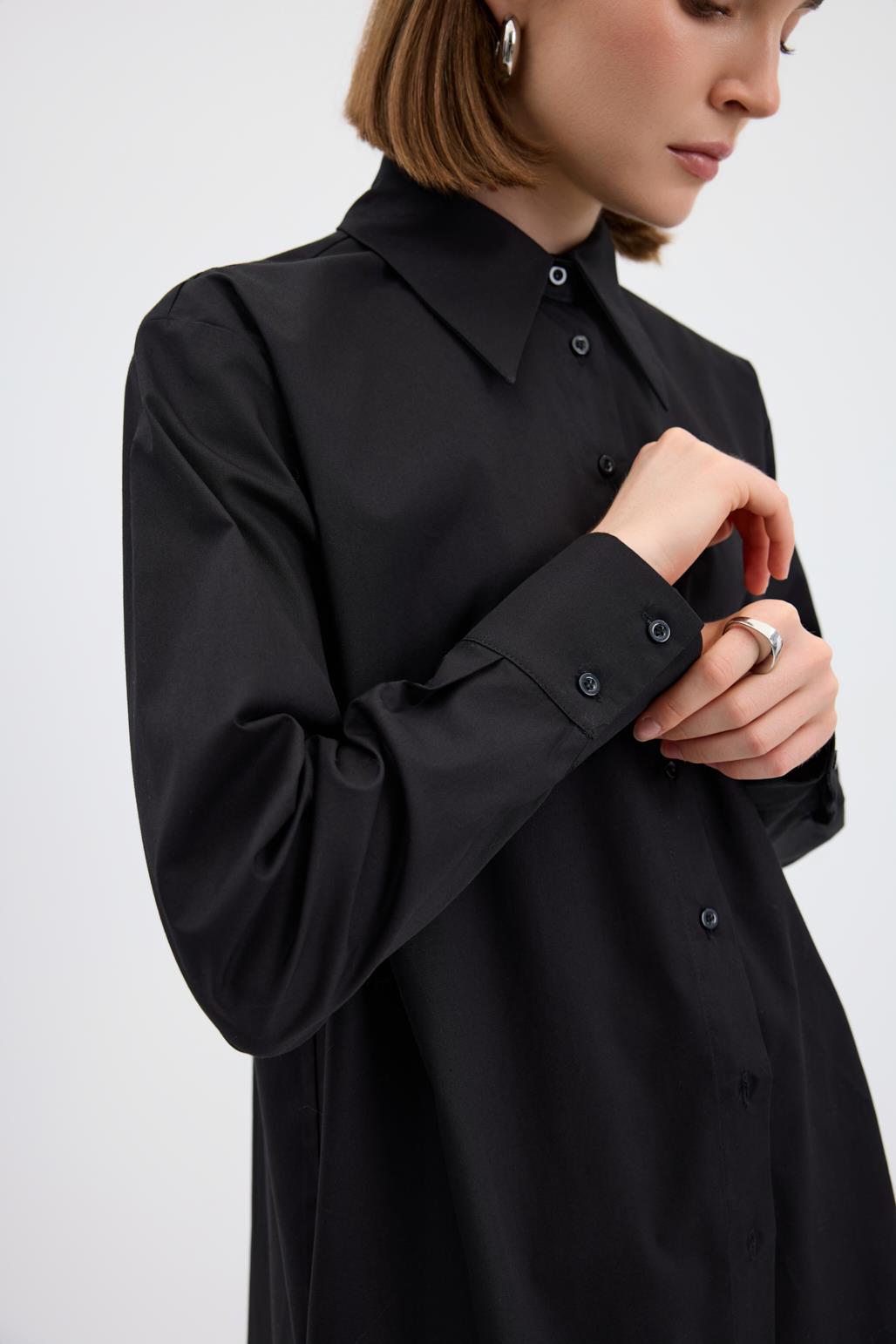 Cotton Basic Gömlek Siyah