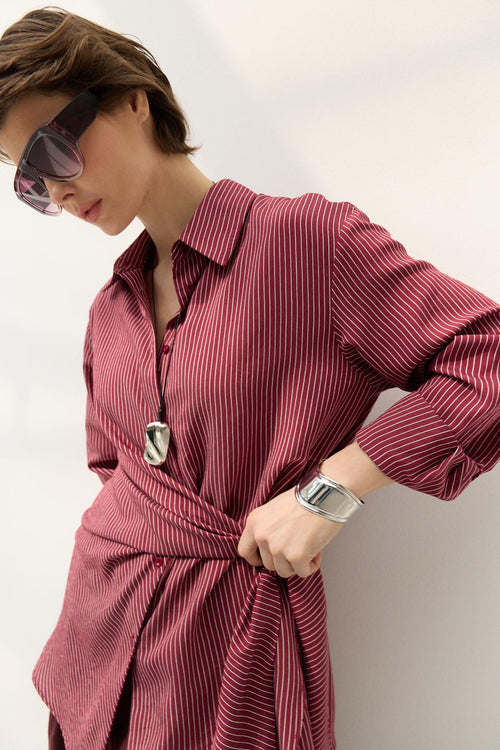 Dalga Formlu Metal Uçlu Kolye Gümüş