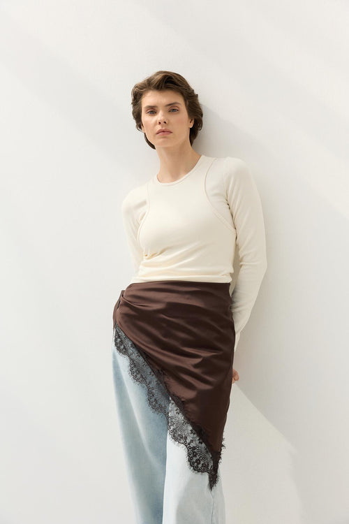 Dantel Şeritli Bel Aksesuarı Kahverengi