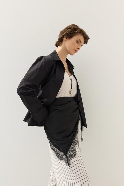 Dantel Şeritli Bel Aksesuarı Siyah