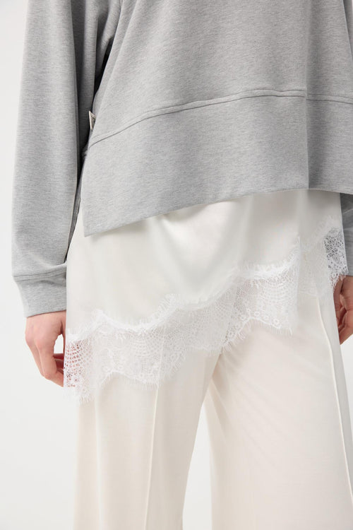 Dantel Şeritli Etek İçlik Ekru