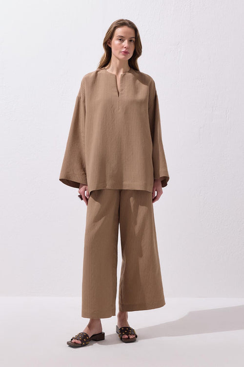 Dory Modal Bluz Pantolon Takım Camel