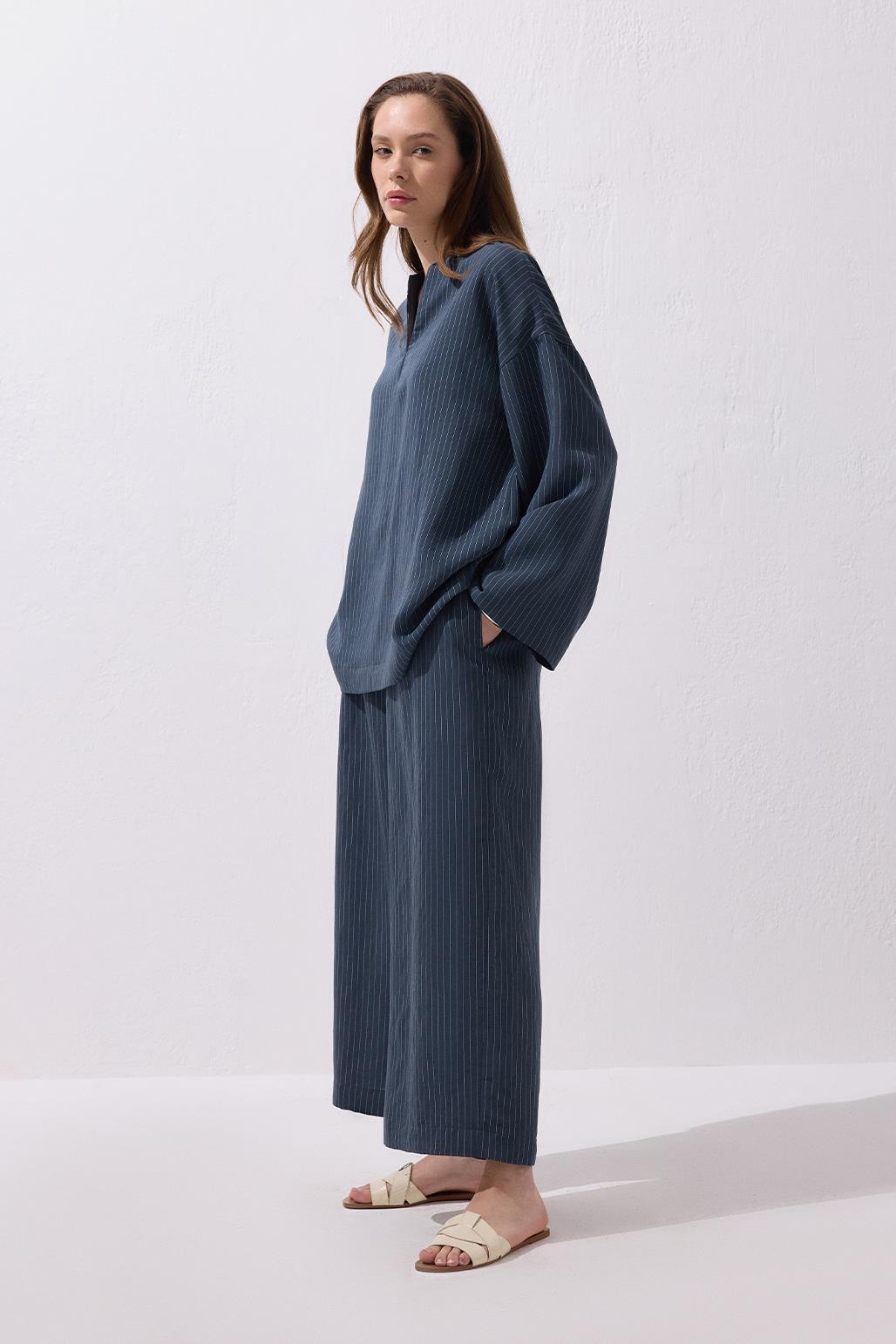 Dory Modal Bluz Pantolon Takım İndigo