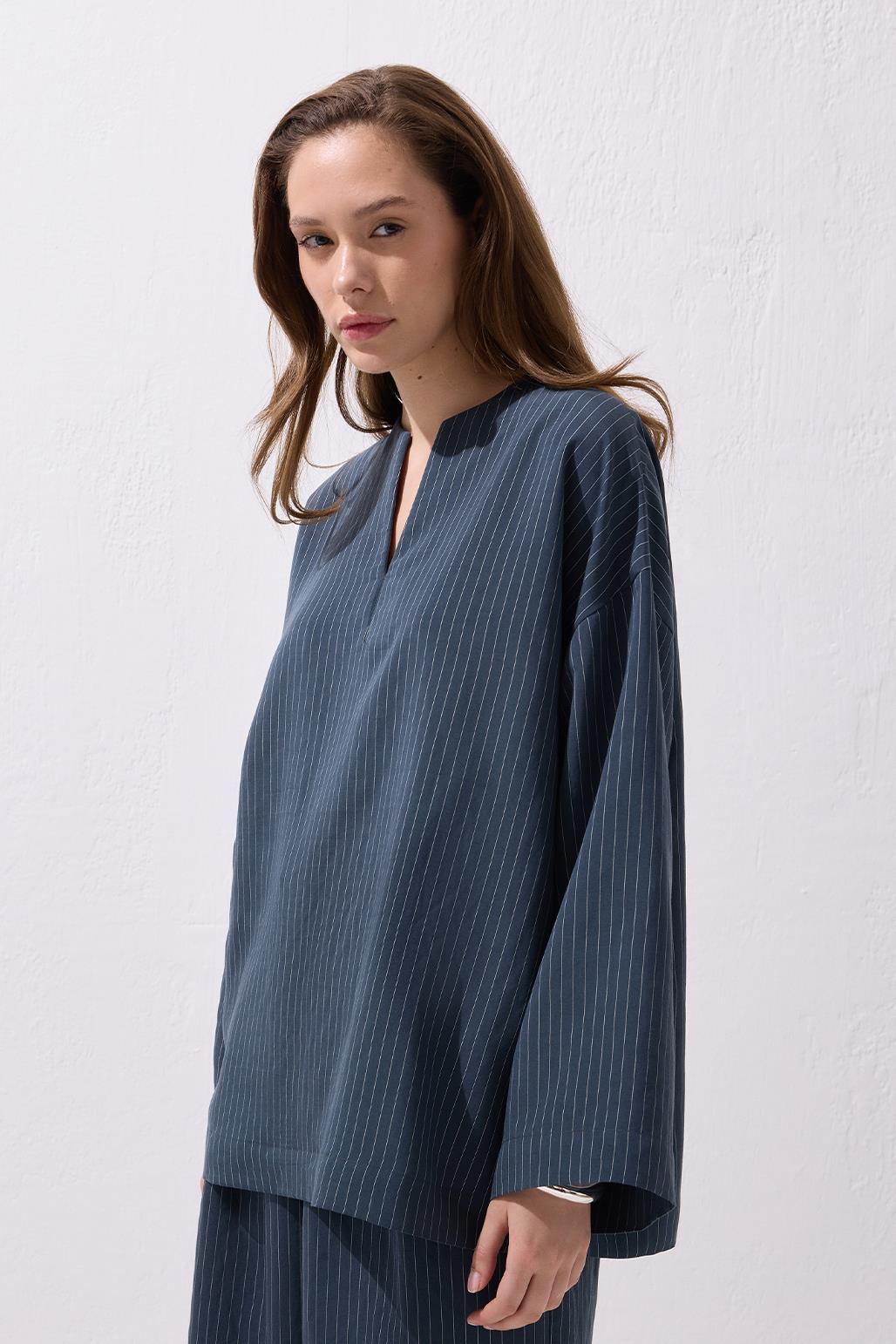 Dory Modal Bluz Pantolon Takım İndigo