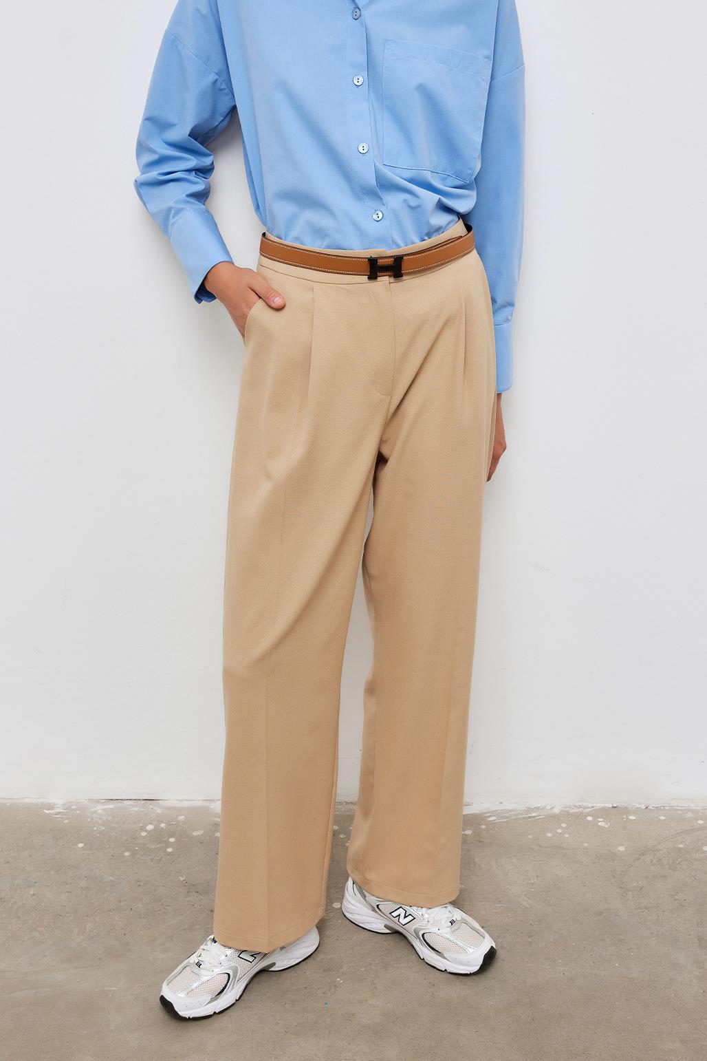 Fit Palazzo Pantolon Camel