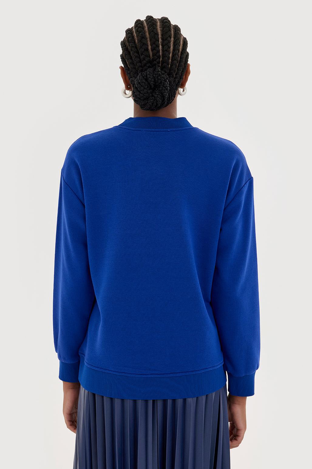 Gold Nakışlı Hoodie Sweatshırt Saks