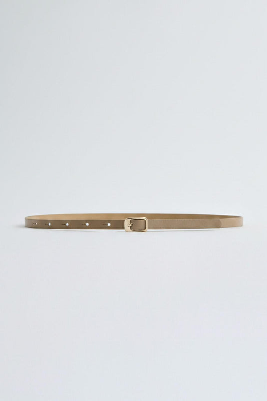 Gold Tokalı Ayarlanabilir İnce Kemer Vizon