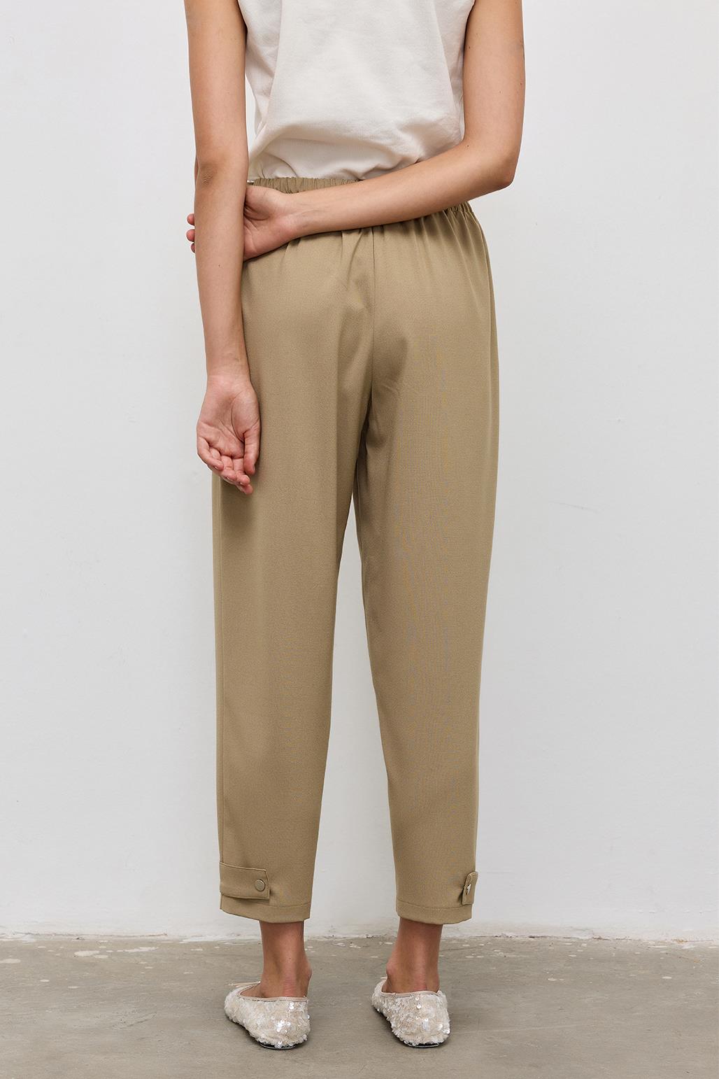 Jogger Çıtçıtlı Pantolon Vizon
