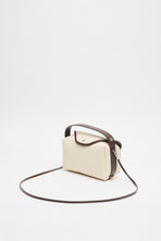 Kanvas Deri Detaylı Kapaklı Çanta Acı Kahve