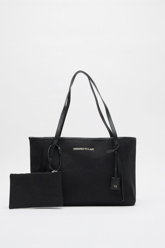 Kanvas Kişiselleştirilebilir Büyük Çanta Siyah