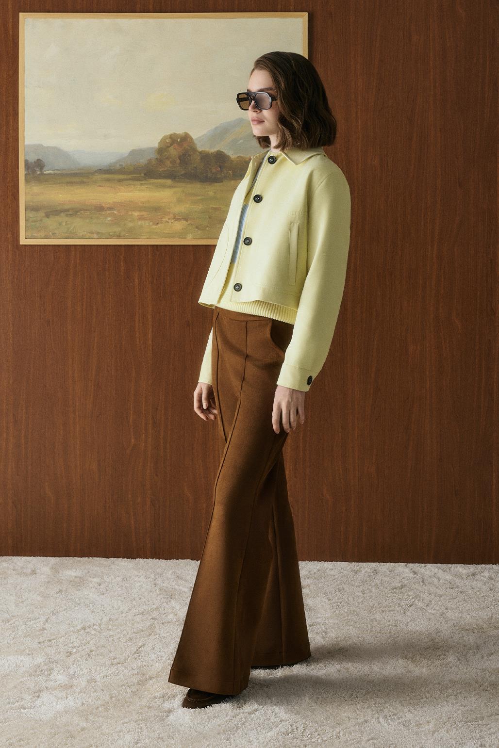 Kısa Süet Ceket Sarı