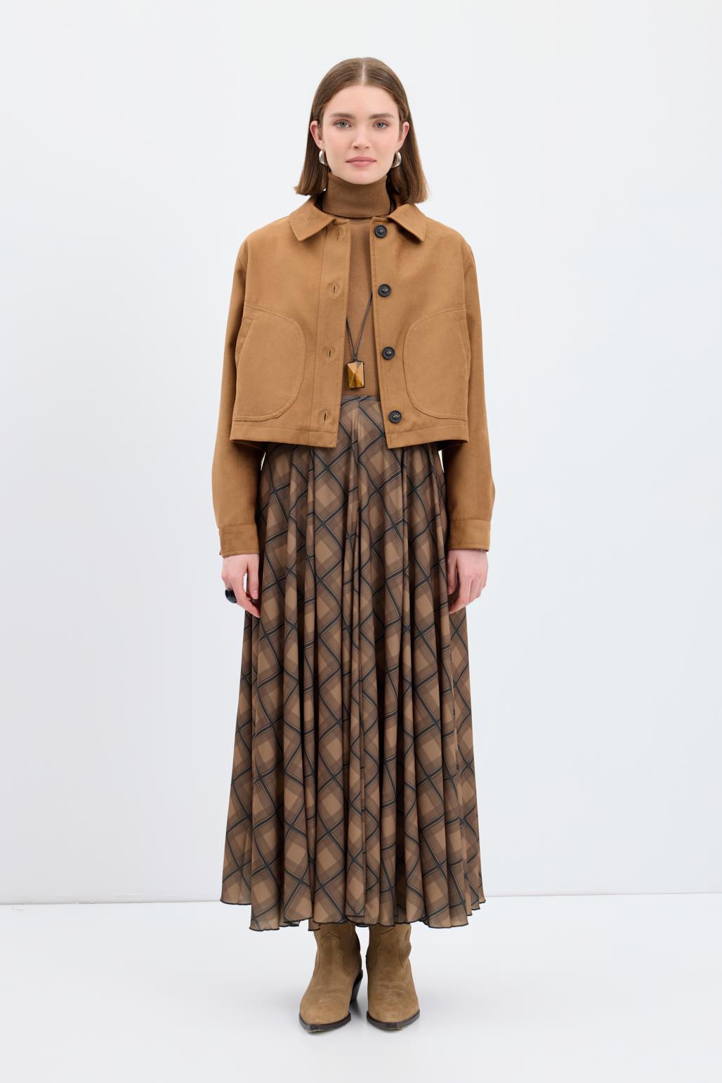 Kısa Süet Ceket Taba